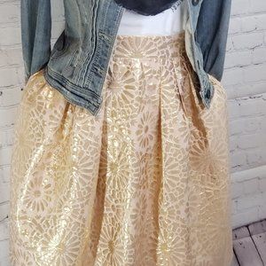 Gold Floral Detail Skirt